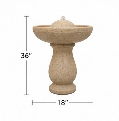 Serena 36" Cast Stone Outdoor Fountain – Sandstone Finish