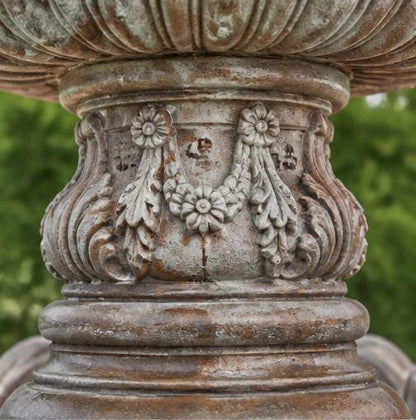 Verona Large 3-Tier Cast Stone Garden Fountain – Aged Terracotta